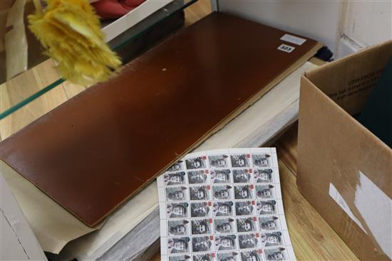 Sheets of unfranked stamps